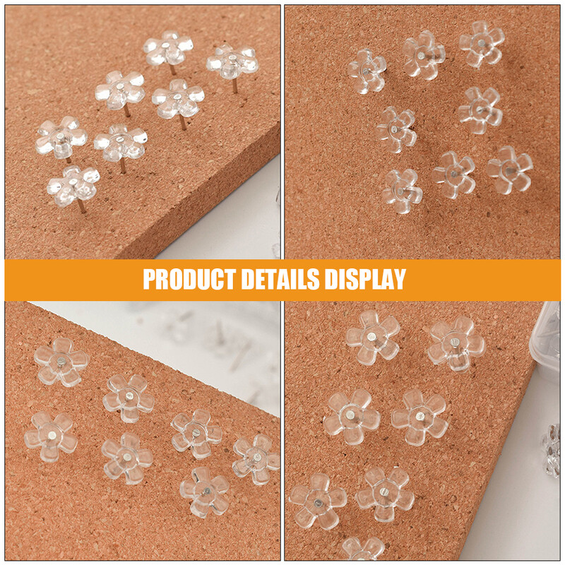 100 de bucăți de știfturi cu flori, hartă, șuruburi, chinuri drăguțe, unghii în H, cleme transparente, ace de fier