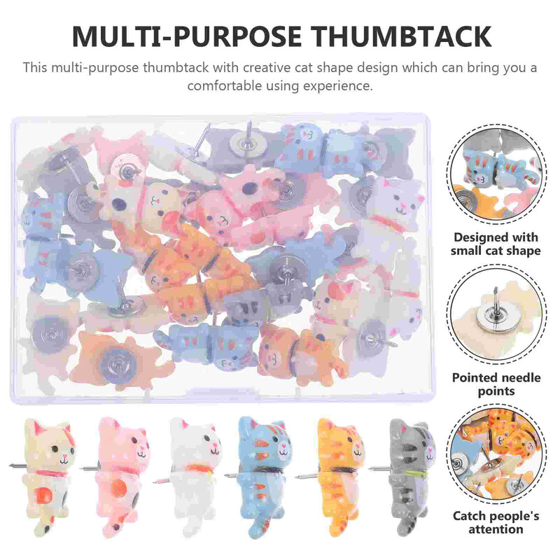 30 бр. Котка с дълга опашка, Щипки и игли Табло за обяви Аксесоари Декор Корк Декоративна Украса за офис