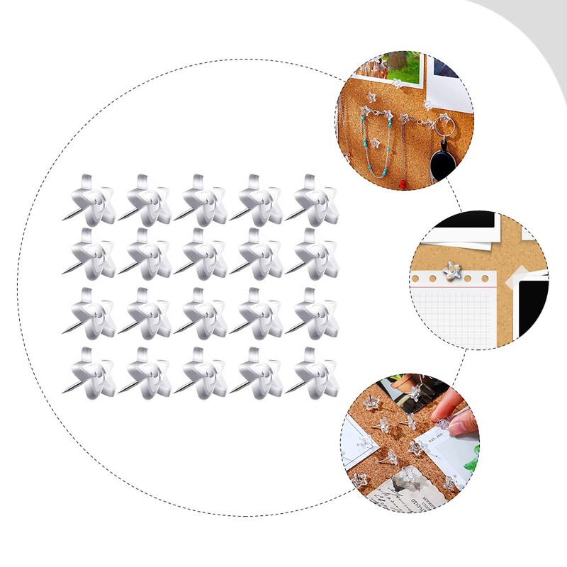 200 бр. Прозрачна пентаграма Fix Photo Thumbtacks Карфици за рисуване на карти Училищни пособия Във формата на звезда Push Office Plastic Home