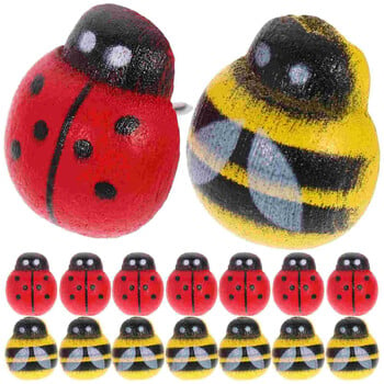 50 τεμ. Bee Ladybug Thumbtack Push Pin Ανταλλακτικό σίδερο σε κουτί σε σχήμα ζώου Διακοσμητικές πινέζες κινουμένων σχεδίων