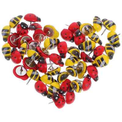 50 бр. Bee Ladybug Thumbtack Push Pin Резервна декоративна щипка във формата на животно Карикатура Сменяема ютия