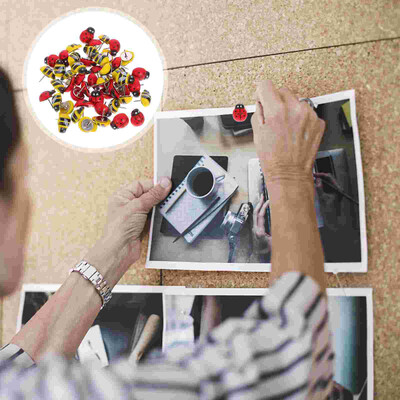 50 kom, zamjenska igla za palčeve, pčela, bubamara, ukrasne hvataljke u kutiji u obliku životinje, zamjenjivo željezo