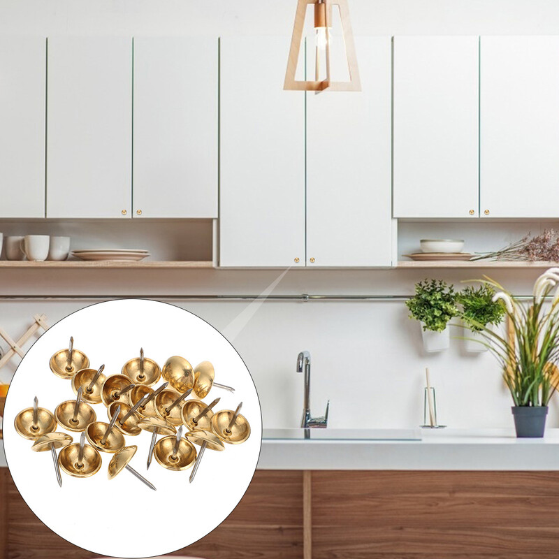 50 buc. cuie pentru tapițerie pentru mobilier, cu cap rotund, chinuri din cupru, kit de decorare interioară