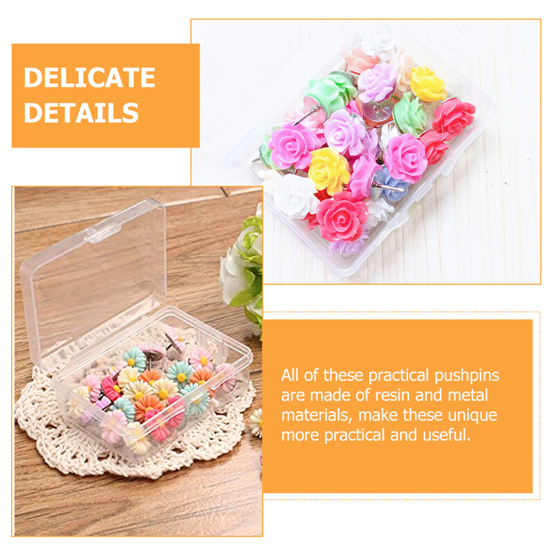 30 бр. Аксесоар за плакат с щифтове за табло за съобщения Декоративни метални многофункционални розови щифтове