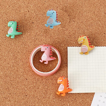 20 τμχ Dinosaur Pin Resin Flatback Charms Αξεσουάρ γραφείου για γυναίκες Καρφίτσες ώθησης Χάρτης Διακοσμήσεις γραφείου