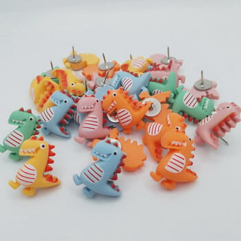 20 τμχ Dinosaur Pin Resin Flatback Charms Αξεσουάρ γραφείου για γυναίκες Καρφίτσες ώθησης Χάρτης Διακοσμήσεις γραφείου