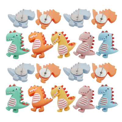 20 de bucăți dinozaur ace din rășină cu spate plat Charms Accesorii de birou pentru femei Ace de împingere Hartă Decorații de birou
