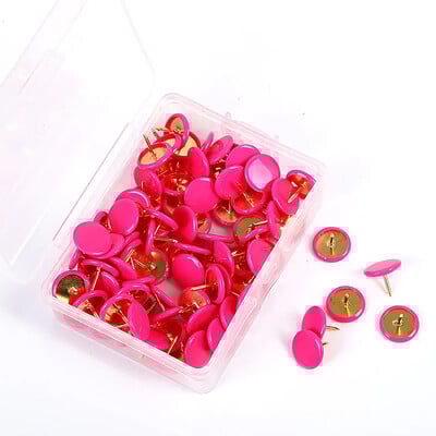 100 buc Știfturi de culoare decorative, multifuncționale, cu cap plat, ace de decorare a peretelui, ace foto, școală, birou