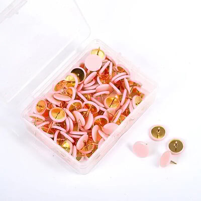 100 buc Știfturi de culoare decorative, multifuncționale, cu cap plat, ace de decorare a peretelui, ace foto, școală, birou