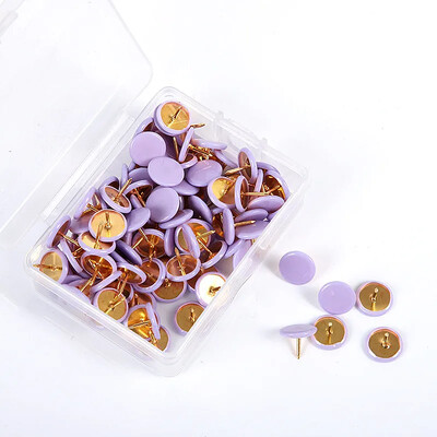 100 buc Știfturi de culoare decorative, multifuncționale, cu cap plat, ace de decorare a peretelui, ace foto, școală, birou