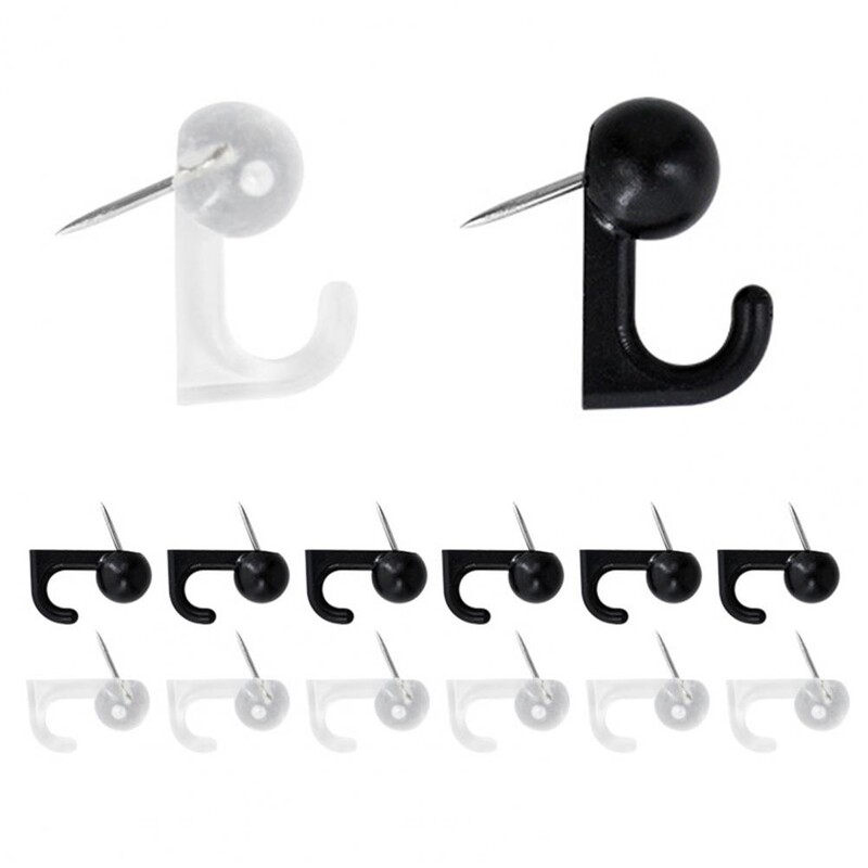 Pribadača s oštrim vrhom Svestrani uredski kućni pribor 50 komada pribadača s kukicom Plastična kutija za pluto Oglasna ploča Zid za bijelu ploču