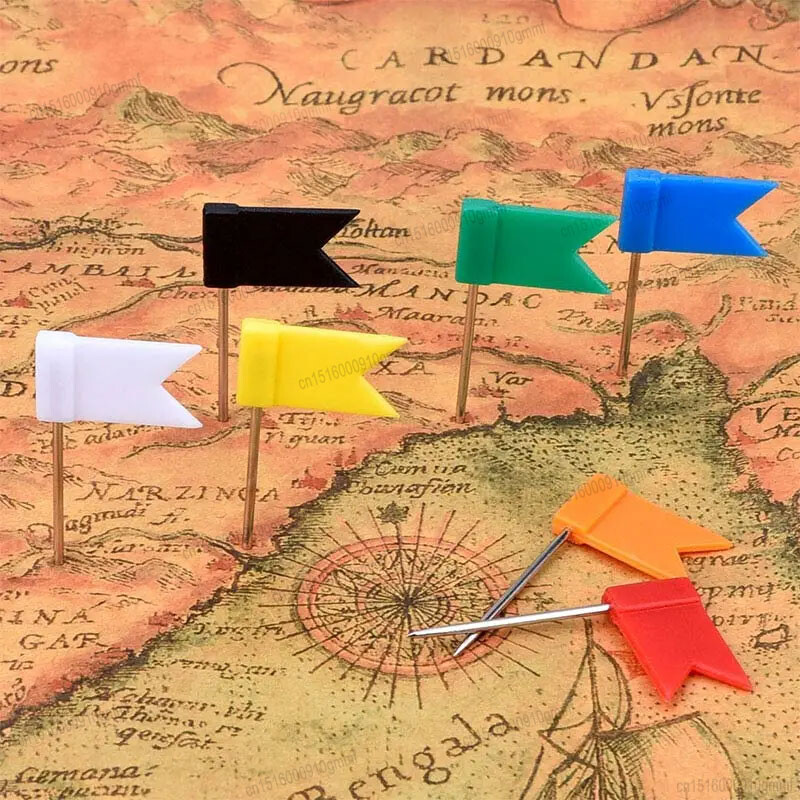 100 vnt. rinkinys Spalva vėliavėlė Smeigtukai 35 mm Biuro mokyklos sieninis žemėlapis Nuotraukos Popierinis skelbimų lenta Dekoratyvinis smeigtukas