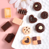 10 tk Šokolaadiküpsiste seeria vaigust lameda seljaga kabošonid juuksenõela jaoks DIY ehted käsitöö kaunistustarvikud