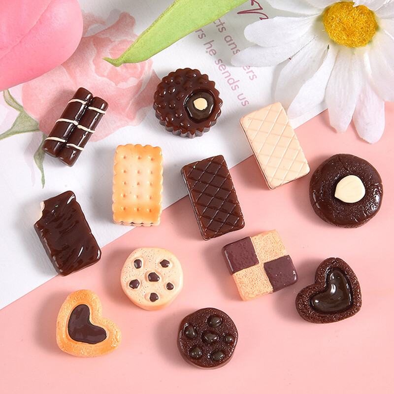 10 tk Šokolaadiküpsiste seeria vaigust lameda seljaga kabošonid juuksenõela jaoks DIY ehted käsitöö kaunistustarvikud