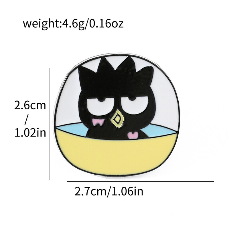 Kreativni sferični slatki broš iz crtića Sanrio puding pas Melody okrugli dodaci za metalnu značku koja kaplje