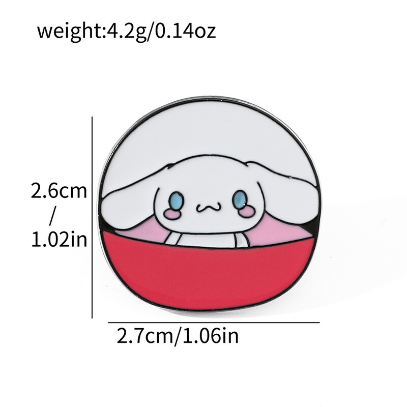 Kreativni sferični slatki broš iz crtića Sanrio puding pas Melody okrugli dodaci za metalnu značku koja kaplje