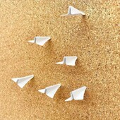 Pachet de 12 bucăți de cleme decorative 3D Știfturi de împingere din metal Tack de degetul mare pentru panou de plută, birou, acasă, bricolaj, lucru