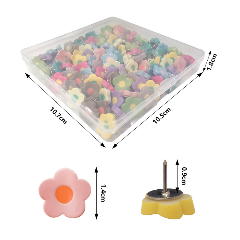 30 buc ace decorative pentru desen, rechizite de birou, ace Kawaii, rășină, în formă de floare, știfturi drăguțe pentru plăci de plută
