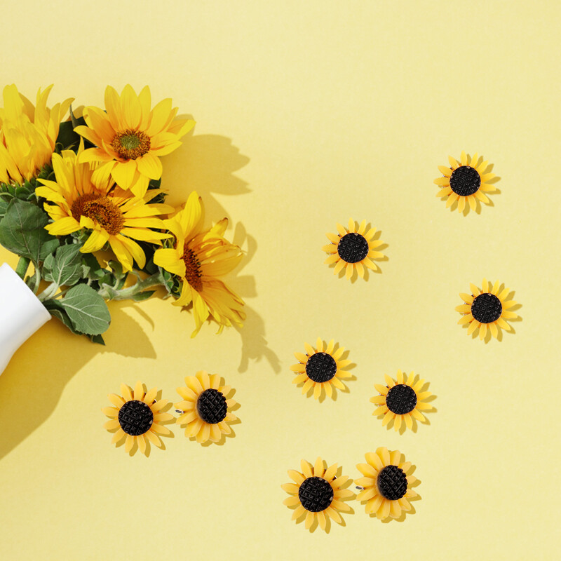 30 de bucăți floarea soarelui Push Pin Wall Buletin Nails Board Supply Office