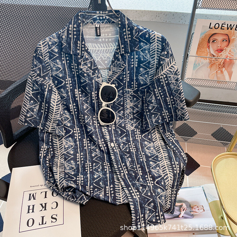 Naiste lühikeste varrukatega lilleline särk naistele hulgimüügil Jaapani retro-Hongkongi stiilis disaini niši Hawaii suvesärgi trend