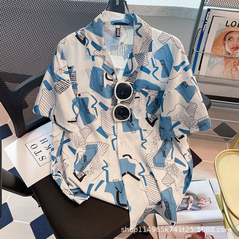 Naiste lühikeste varrukatega lilleline särk naistele hulgimüügil Jaapani retro-Hongkongi stiilis disaini niši Hawaii suvesärgi trend