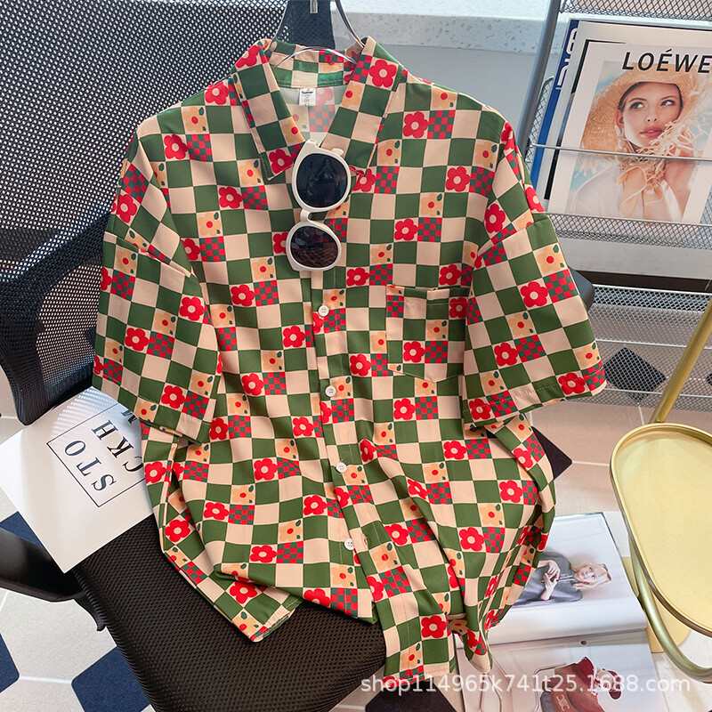 Naiste lühikeste varrukatega lilleline särk naistele hulgimüügil Jaapani retro-Hongkongi stiilis disaini niši Hawaii suvesärgi trend