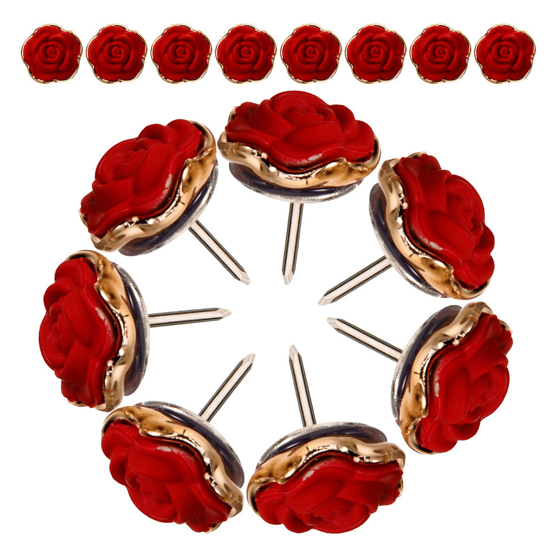 30 db Rózsavirág dekoratív tű, kis hüvelykujj fogók Térkép kellékek gombostűk fém mindennapi használatra gyanta kompakt formájú