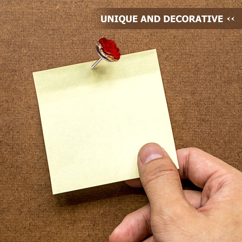 30 db Rózsavirág dekoratív tű, kis hüvelykujj fogók Térkép kellékek gombostűk fém mindennapi használatra gyanta kompakt formájú