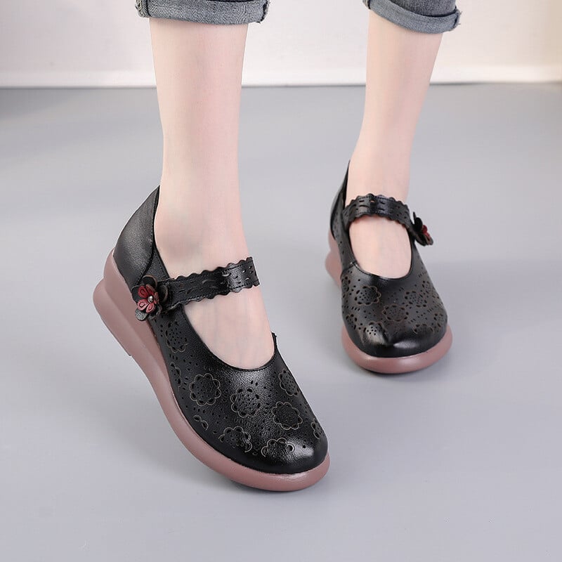 2022 vasara naujo stiliaus platforminis padas laisvalaikio moteriški batai etninio stiliaus tuščiaviduriai moteriški sandalai natūralios odos patogios kvėpuojančios klumpės