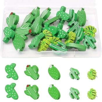 Πινέζες Push Thumbtacks Leaf Cactus for Notice Μαρκαδόροι από φελλό Φωτογραφίες τοίχου 30x