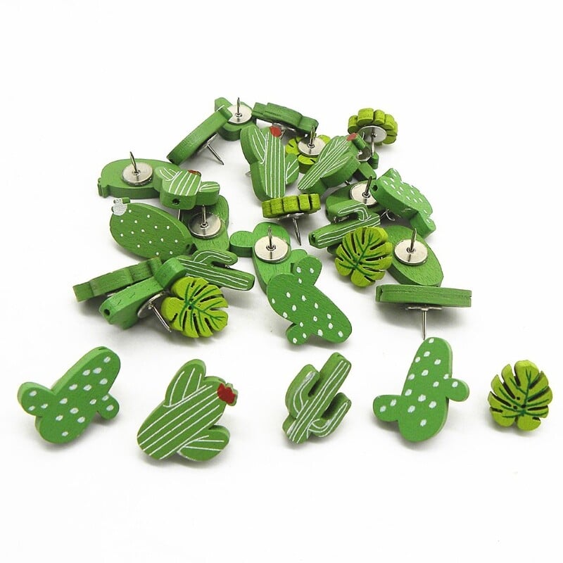 Push Pins Cactus Leaf Pöidlad teadete korgitahvli markerite jaoks Fotod Sein 30x