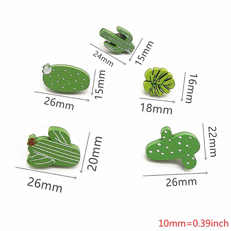 Push Pins Cactus Leaf Pöidlad teadete korgitahvli markerite jaoks Fotod Sein 30x