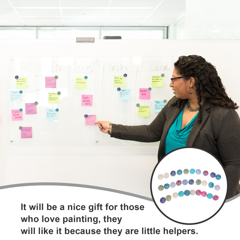 30 бр. Блестящи игли с кристали (смесени цветове) 30 бр. Аксесоари за бюро за жени Многофункционални блестящи игли за натискане