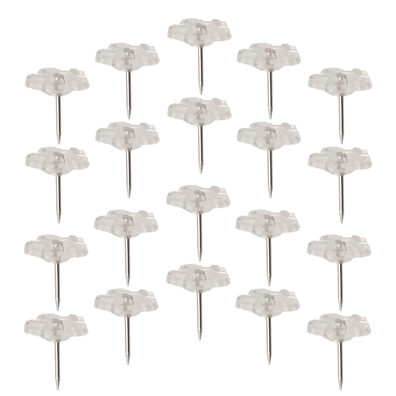 100 tk Lillede surunõelad Armsad korgitahvlid dekoratiivsed nööpnõelad, läbipaistvad raudnõelad