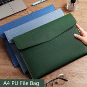 1 buc A4 Dosar din piele PU Pachet de date Geanta organizatoare de documente Geanta retro de depozitare a documentelor de afaceri Rechizite de birou pentru scoala
