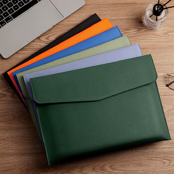 1 τεμ A4 PU Leather File Folder Data Package Document Organizer Bag Retro Business Document Storage Pouch School Supplies Office