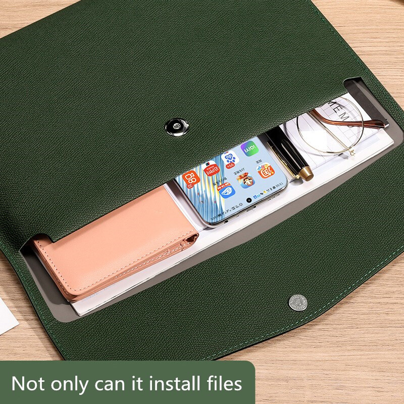 1 buc A4 Dosar din piele PU Pachet de date Geanta organizatoare de documente Geanta retro de depozitare a documentelor de afaceri Rechizite de birou pentru scoala