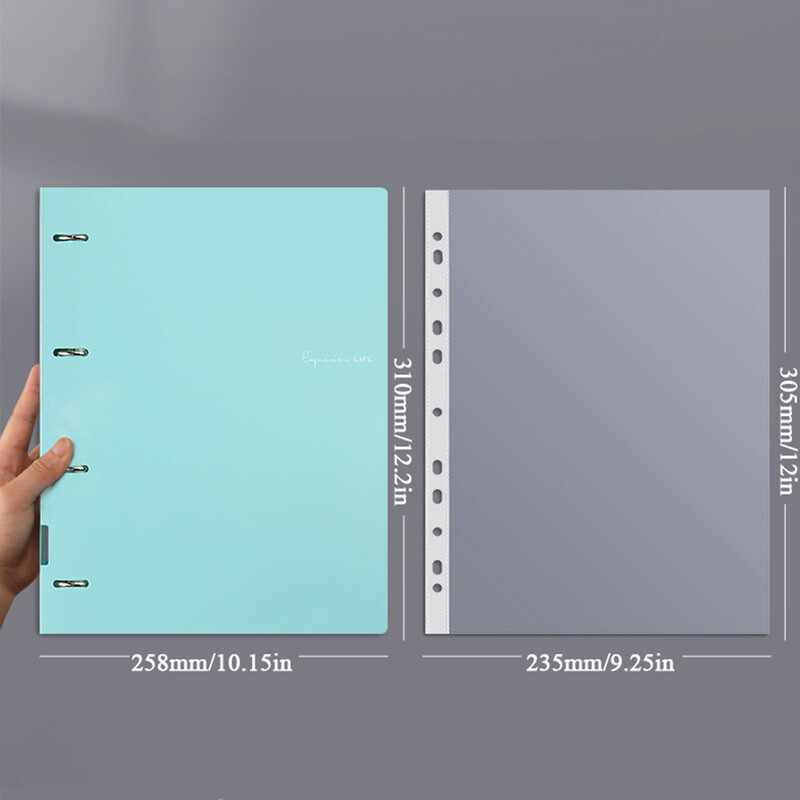 A4 Binder D-Type Punch Папка Офис Пръстен за съхранение на файлове Водоустойчива тестова хартия Папка за съхранение на данни Папка за подвързване с 4 дупки Учебни принадлежности