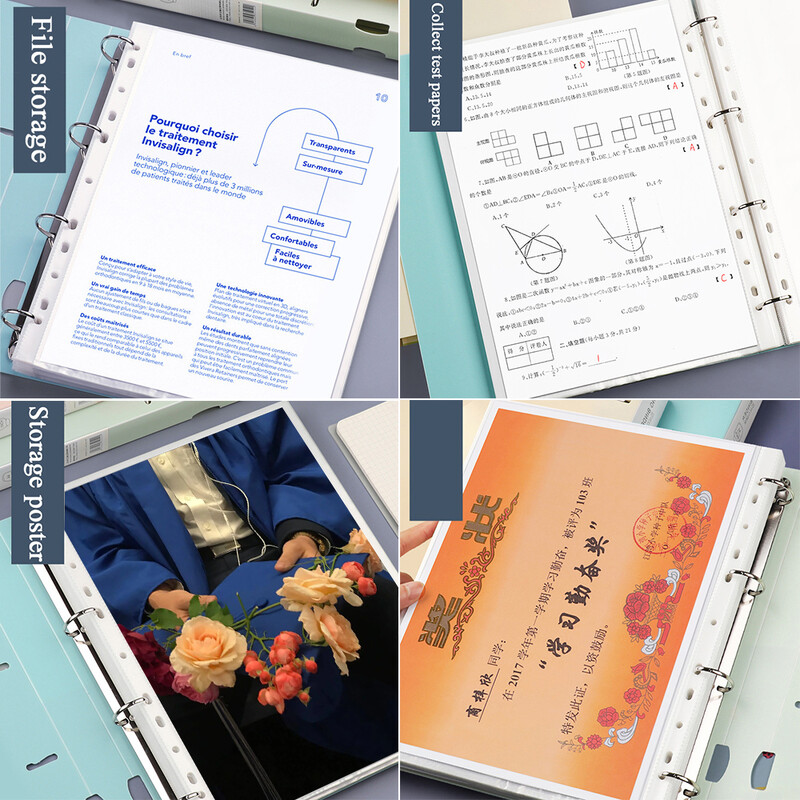 A4 Binder D-Type Punch Папка Офис Пръстен за съхранение на файлове Водоустойчива тестова хартия Папка за съхранение на данни Папка за подвързване с 4 дупки Учебни принадлежности