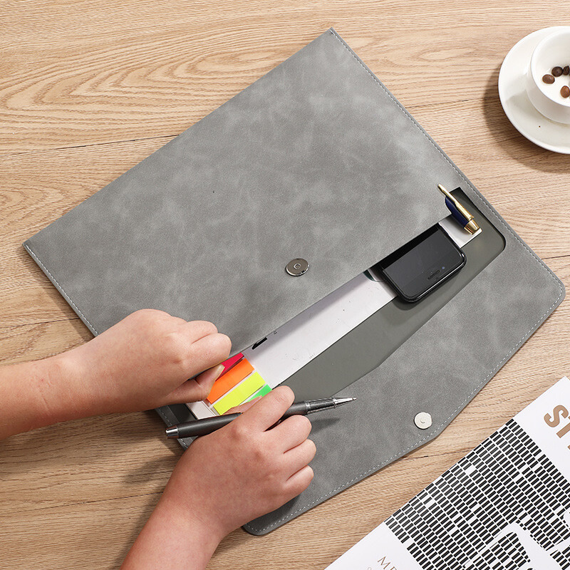 A4 Кожена папка с файлове Пакет с бизнес данни Органайзер за документи Модно куфарче Сметка за договор Чанта за файлове Училищни офис консумативи