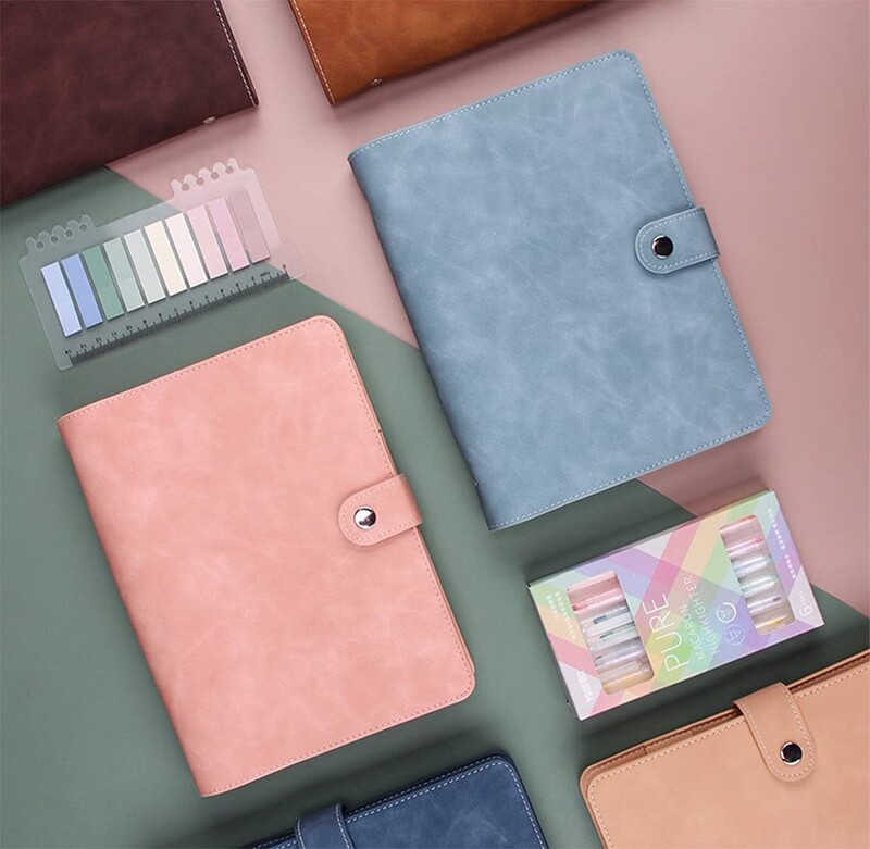 A5 PU odinis segtuvų dangtelis, pakartotinai užpildomas 6 žiedų nešiojamasis kompiuteris, skirtas A5 užpildo popieriui, asmeninio planavimo segtuvas su magnetiniu užsegimu