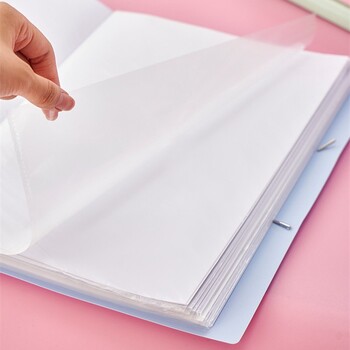 30/60 Pages File Bag A4 Transparent Binder File Folder Αποθήκευση Χαρτί δοκιμής μαθητή Ταξινόμηση Οργανισμός Αναλώσιμα γραφείου