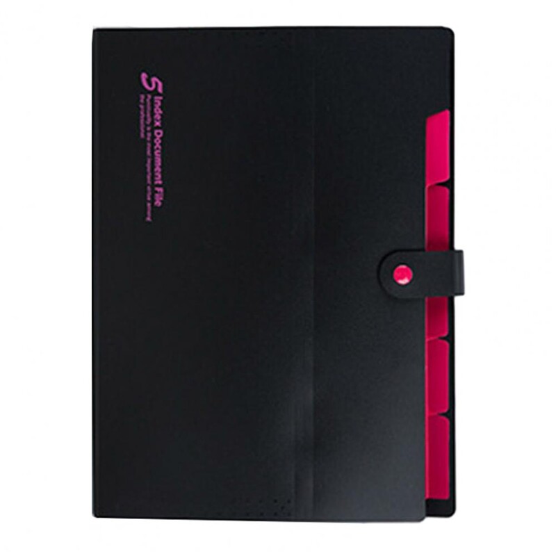 A4 dydžio dokumentų dėklas Nešiojamas akordeono aplankas su „Bungee Closure“ saugiu failų maišeliu, plečiančiu popieriniu laikikliu namų mokyklai