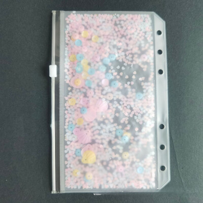 A5 A6 rožinis PVC maišelis su užtrauktuku Rankinės knygos laikymo dokumentų maišelis Informacija Užrašų knygelė Vizitinių kortelių knyga palaidų lapų