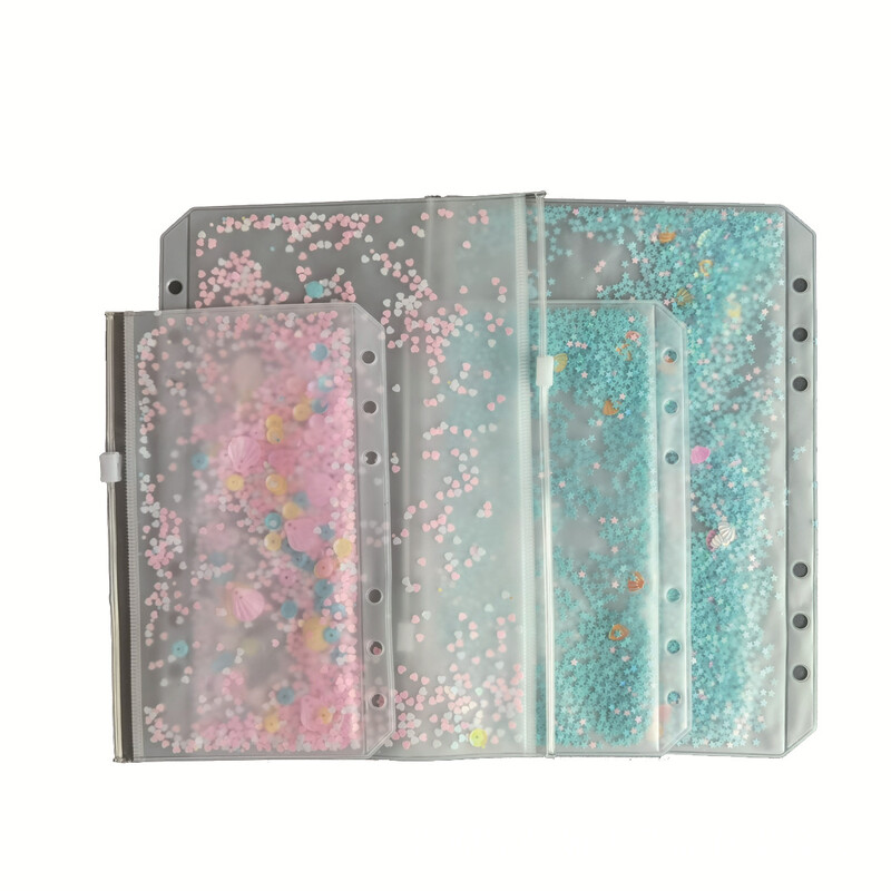 A5 A6 rožinis PVC maišelis su užtrauktuku Rankinės knygos laikymo dokumentų maišelis Informacija Užrašų knygelė Vizitinių kortelių knyga palaidų lapų