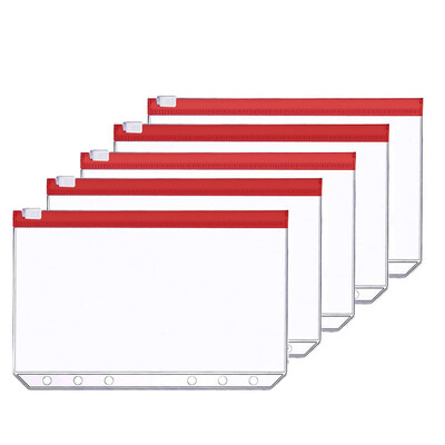 12 segtuvų kišenių A6 dydžio kelių spalvų aplankas su užtrauktuku, tinkamas 6 žiedų segtuvui nešiojamojo kompiuterio segtuvų kišenės Vandeniui atsparūs maišelių maišeliai