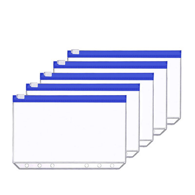 12 segtuvų kišenių A6 dydžio kelių spalvų aplankas su užtrauktuku, tinkamas 6 žiedų segtuvui nešiojamojo kompiuterio segtuvų kišenės Vandeniui atsparūs maišelių maišeliai