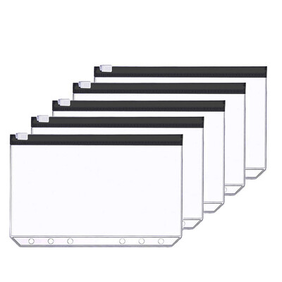 12 segtuvų kišenių A6 dydžio kelių spalvų aplankas su užtrauktuku, tinkamas 6 žiedų segtuvui nešiojamojo kompiuterio segtuvų kišenės Vandeniui atsparūs maišelių maišeliai