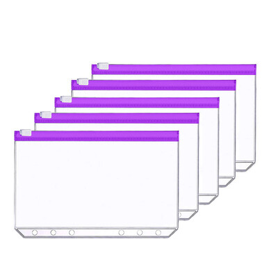 12 segtuvų kišenių A6 dydžio kelių spalvų aplankas su užtrauktuku, tinkamas 6 žiedų segtuvui nešiojamojo kompiuterio segtuvų kišenės Vandeniui atsparūs maišelių maišeliai