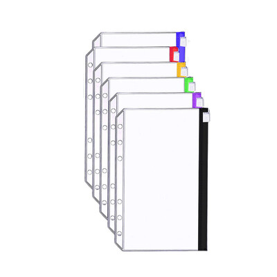 12 segtuvų kišenių A6 dydžio kelių spalvų aplankas su užtrauktuku, tinkamas 6 žiedų segtuvui nešiojamojo kompiuterio segtuvų kišenės Vandeniui atsparūs maišelių maišeliai